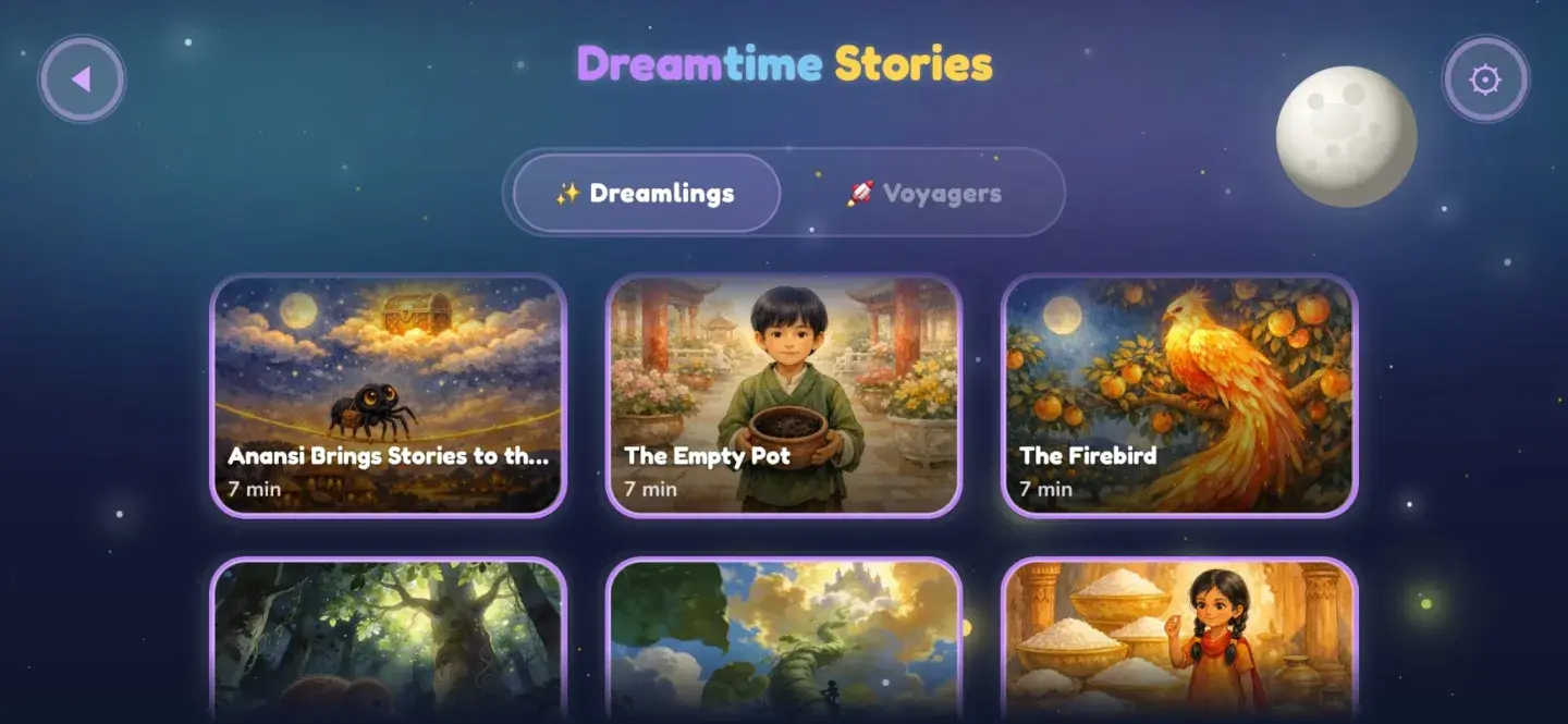 Dreamtime Stories library on a phone